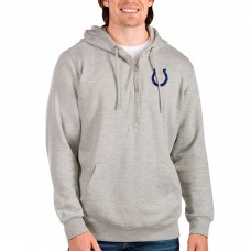 Indianapolis Colts Antigua Action Quarter-Zip Pullover Hoodie - Heathered Gray