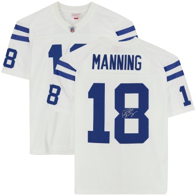 Autographed Indianapolis Colts Peyton Manning Fanatics Authentic Mitchell & Ness White Replica Player Jersey