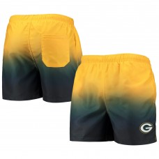 Green Bay Packers FOCO Dip-Dye Swim Shorts - Gold/Green