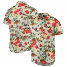 Cleveland Browns FOCO Paradise Floral Button-Up Shirt - Cream