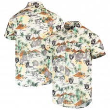 Las Vegas Raiders FOCO Paradise Floral Button-Up Shirt - Cream