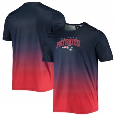 New England Patriots FOCO Gradient Rash Guard Swim Shirt - Navy/Red