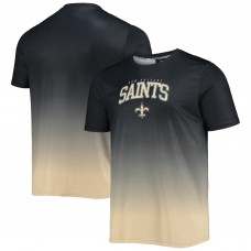 New Orleans Saints FOCO Gradient Rash Guard Swim Shirt - Black/Gold