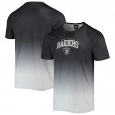 Las Vegas Raiders FOCO Gradient Rash Guard Swim Shirt - Black/Silver