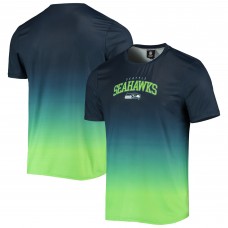 Футболка Seattle Seahawks FOCO Gradient Rash Guard Swim - College Navy/Neon Green