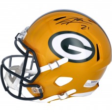 Autographed Las Vegas Raiders Charles Woodson Fanatics Authentic Half & Half Riddell Speed Replica Helmet - Signature on Green Bay Side