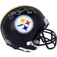 Autographed Pittsburgh Steelers Jack Lambert Fanatics Authentic Riddell Speed Mini Helmet with HOF 90 Inscription