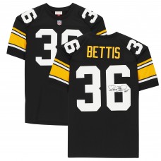 Игровая джерси Autographed Pittsburgh Steelers Jerome Bettis Fanatics Authentic Black Mitchell & Ness Authentic with HOF 15 Inscription