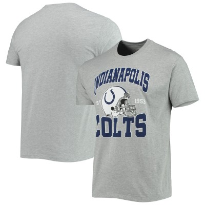 Indianapolis Colts Junk Food Heathered Gray Helmet T-Shirt