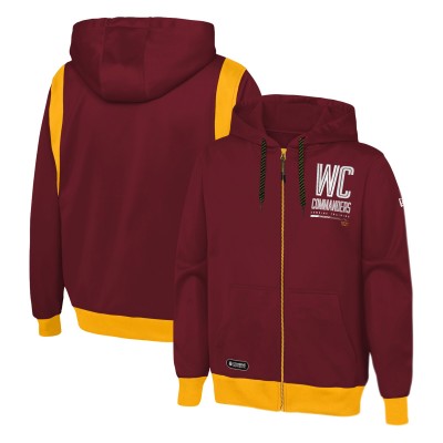 Толстовка на молнии Washington Commanders New Era Combine Authentic Drop Back - Burgundy