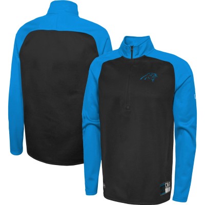 Куртка на короткой молнии Carolina Panthers New Era Black Combine Authentic O-Line Raglan