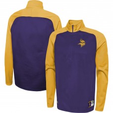 Minnesota Vikings New Era Combine Authentic O-Line Raglan Half-Zip Jacket - Purple
