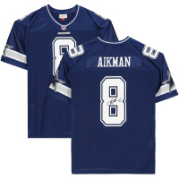 Джерси с автографом Dallas Cowboys Troy Aikman Fanatics Authentic Navy Mitchell & Ness Authentic