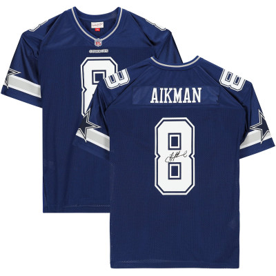 Джерси с автографом Dallas Cowboys Troy Aikman Fanatics Authentic Navy Mitchell & Ness Authentic