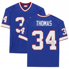 Игровая джерси Autographed Buffalo Bills Thurman Thomas Fanatics Authentic Blue Mitchell & Ness Replica with HOF 2007 Inscription
