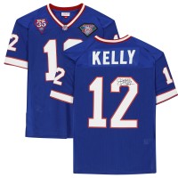Игровая джерси Autographed Buffalo Bills Jim Kelly Fanatics Authentic Mitchell & Ness Royal Authentic Throwback with HOF 02 Inscription