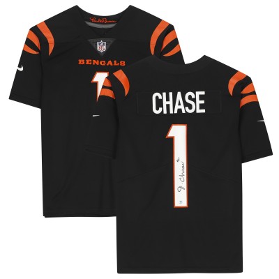 Autographed Cincinnati Bengals JaMarr Chase Fanatics Authentic Black Nike Limited Jersey