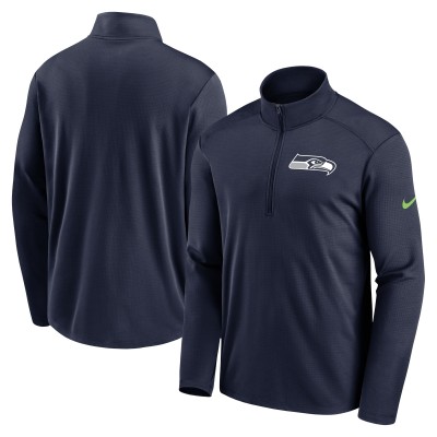 Seattle Seahawks Nike Navy Logo Pacer Performance Half-Zip Jacket