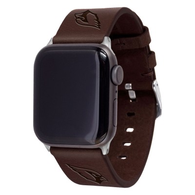 Браслет Arizona Cardinals Leather Apple Watch - Brown - оригинальные аксессуары NFL Аризона Кардиналс