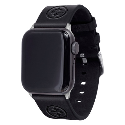 Браслет Pittsburgh Steelers Leather Apple Watch - Black - оригинальные аксессуары NFL