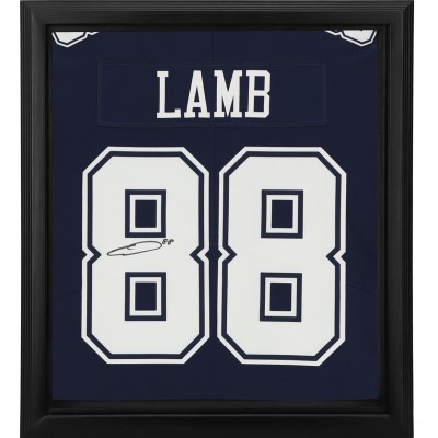 Игровая джерси Autographed Dallas Cowboys CeeDee Lamb Fanatics Authentic Framed Navy Nike Limited Shadowbox