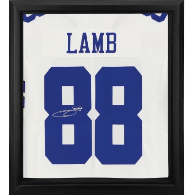 Игровая джерси Autographed Dallas Cowboys CeeDee Lamb Fanatics Authentic Framed White Nike Limited Shadowbox