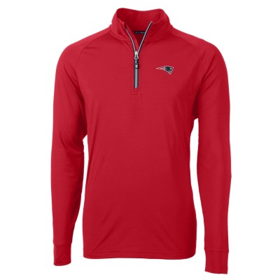 New England Patriots Cutter & Buck Red Adapt Eco Knit Quarter-Zip Pullover Top