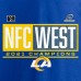 Футболка Los Angeles Rams 2021 NFC West Division Champions Blocked Favorite - Royal - оригинальная атрибутика плейофф НФЛ 2021/2022