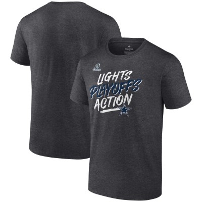 Футболка Dallas Cowboys 2021 NFL Playoffs Bound Lights Action - Heathered Charcoal - оригинальная атрибутика плейофф НФЛ 2021/2022