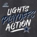Футболка Dallas Cowboys 2021 NFL Playoffs Bound Lights Action - Heathered Charcoal - оригинальная атрибутика плейофф НФЛ 2021/2022