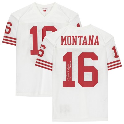Autographed San Francisco 49ers Joe Montana Fanatics Authentic White Mitchell & Ness Authentic Jersey with HOF 2000 Inscription