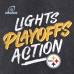 Толстовка с капюшоном Pittsburgh Steelers 2021 NFL Playoffs Bound Lights Action - Heathered Charcoal - оригинальная атрибутика плейофф НФЛ 2021/2022