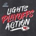 Футболка Kansas City Chiefs 2021 NFL Playoffs Bound Lights Action - Heathered Charcoal - оригинальная атрибутика плейофф НФЛ 2021/2022