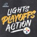 Футболка Pittsburgh Steelers 2021 NFL Playoffs Bound Lights Action - Heathered Charcoal - оригинальная атрибутика плейофф НФЛ 2021/2022