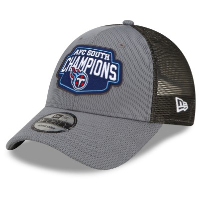 Бейсболка Tennessee Titans New Era 2021 AFC South Division Champions 9FORTY Trucker Snapback - Graphite - оригинальная атрибутика плейофф НФЛ 2021/2022