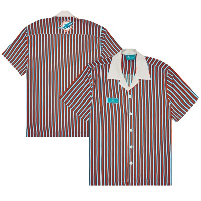Рубашка Miami Dolphins UNKNWN Orange Pinstripe