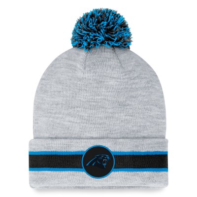 Шапка с помпоном Carolina Panthers - Heather Gray