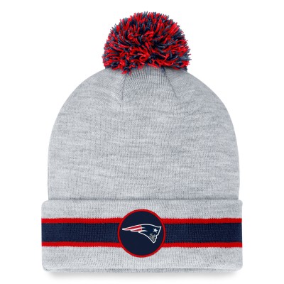 Шапка с помпоном New England Patriots - Heather Gray