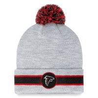 Atlanta Falcons Cuffed Knit Hat with Pom - Heather Gray