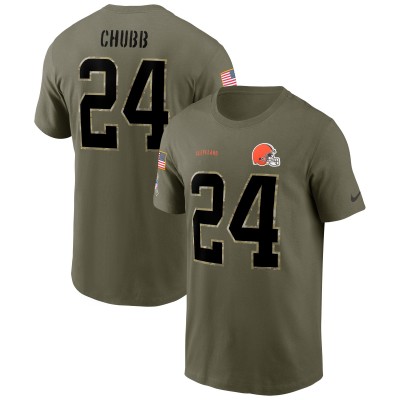 Футболка Nick Chubb Cleveland Browns Nike 2022 Salute To Service- Olive