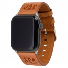Cincinnati Bengals Leather Apple Watch Band - Tan