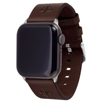 Браслет New Orleans Saints Leather Apple Watch - Brown