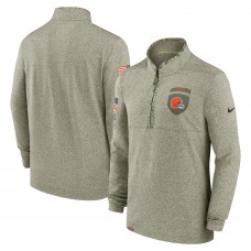 Cleveland Browns Nike Olive Salute to Service Quarter-Zip Top