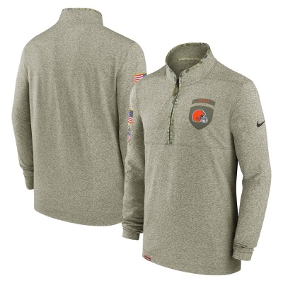 Cleveland Browns Nike Olive Salute to Service Quarter-Zip Top