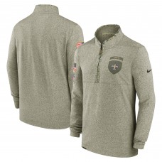 New Orleans Saints Nike Olive Salute to Service Quarter-Zip Top