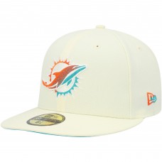 Бейсболка Miami Dolphins New Era Chrome Color Dim 59FIFTY - Cream