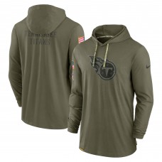 Футболка с длинным рукавом с капюшоном Tennessee Titans Nike 2022 Salute to Service Tonal Lightweight - Olive