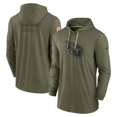 Футболка с длинным рукавом с капюшоном Tennessee Titans Nike 2022 Salute to Service Tonal Lightweight - Olive
