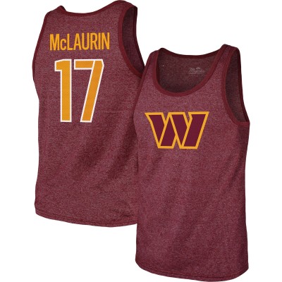Майка Terry McLaurin Washington Commanders Majestic Threads Player Name & Number - Heathered Burgundy