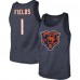 Майка с номером Justin Fields Chicago Bears Majestic Threads Player Tri-Blend - Heathered Navy